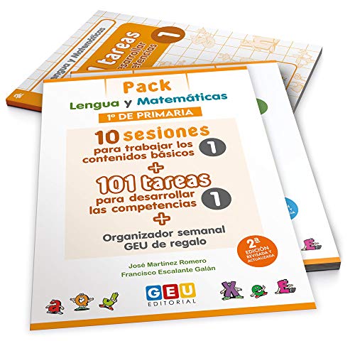 Pack Lengua y matemáticas 1º primaria: 10 Sesiones Contenidos básicos y 101 Tareas para Desarrollo Competencias (Niños de 6 a 7 años)