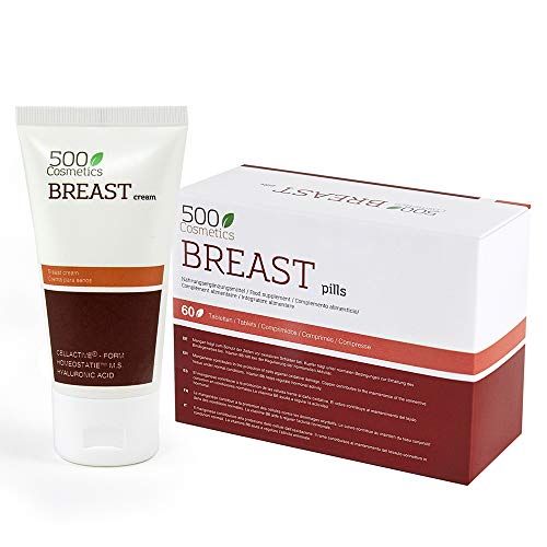 Packs 500Cosmetics Breast: Pastillas + Crema para Aumentar y Reafirmar el Pecho femenino - Ingredientes 100% Naturales (1)