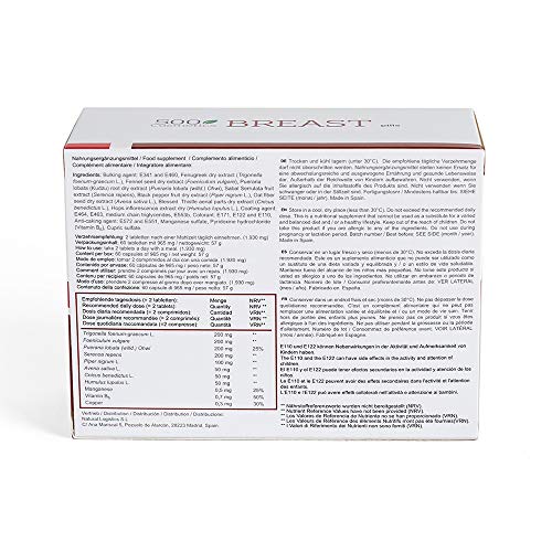 Packs 500Cosmetics Breast: Pastillas + Crema para Aumentar y Reafirmar el Pecho femenino - Ingredientes 100% Naturales (1)