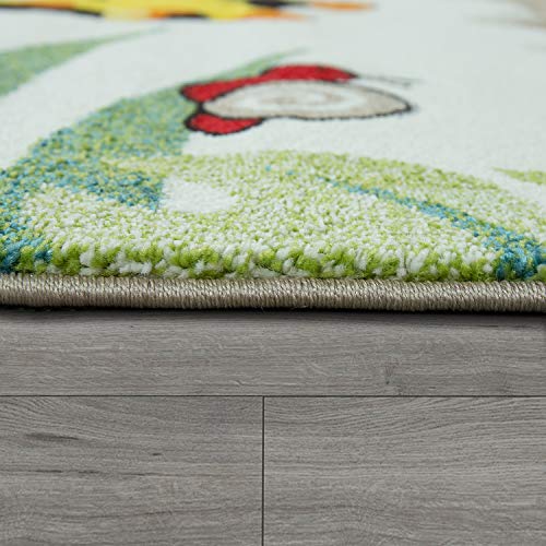 Paco Home Alfombra Infantil Animales Salvajes Crema Beige, tamaño:160x230 cm