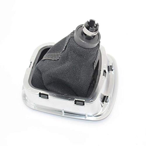 Palanca DE Engranaje 5 Speed ​​Shift Knob Engranaje del Coche con el Cromo del Cuero de Arranque/for VW/Ajuste for Polo/Fit for el sedán (Color : Black)