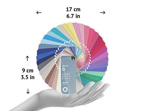 Paleta de color en formato abanico para el color tipo Verano con 35 colores