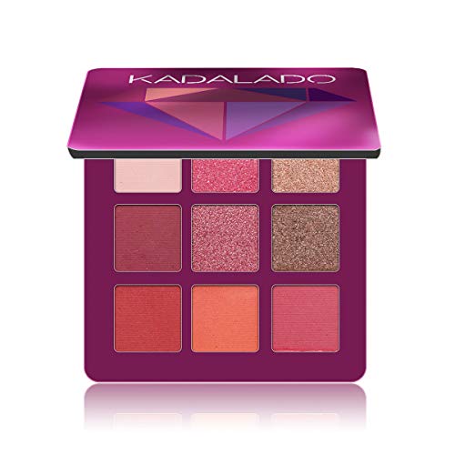Paleta de sombra de ojos maquillaje mate+brillo 9 colores polvo de eyeshadow resistente waterproof al agua pigmentado ligero y fácil de transportar (05)
