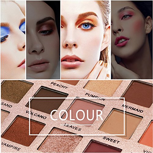 Paleta de sombras de ojos 18 colores Mate + Brillo Multicolor Paletas de sombras de ojos Polvo de larga duración Maquillaje Smoky Cosmetic Eyes Tool(Silver)