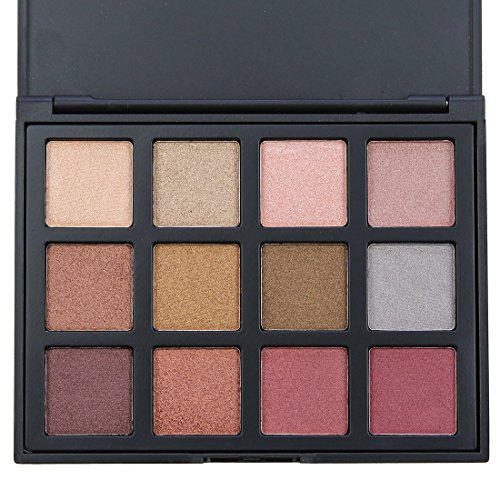 Paleta de sombras para ojos Lover Bar brillantes, 12 colores cálidos, mate, neutral, ahumados, resistentes al agua