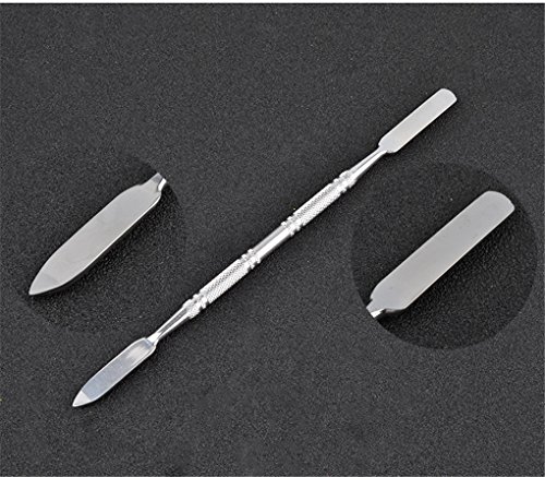 Paleta De Uñas De Arte, LAEMALLS Maquillaje De Acero Inoxidable Paleta De Mezcla Pintura Dibujo Color Dish Con Espátula, para sombra de ojos, lápices Labiales, Arte de Uñas, Plateado#5