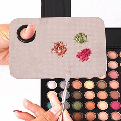 Paleta y espátula para mezclar maquillaje, de Pixnor. De acero inoxidable