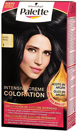 Palette Intense Cream Coloration Intensive Coloración del Cabello 1 Negro - Pack de 3