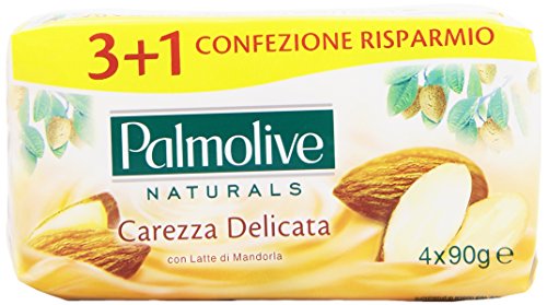 Palmolive – Jabón de Toilette, Carezza delicado con leche de almendra – 360 g 4 piezas