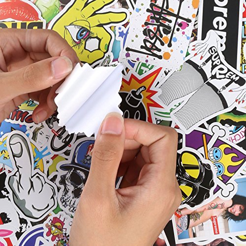 PAMIYO 200pcs Pegatinas hidrófugo vinilo de las etiquetas engomadas pack para coches moto la bici Monopatí portatil Equipaje Portátil niños