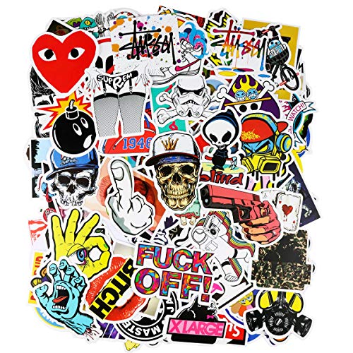 PAMIYO 200pcs Pegatinas hidrófugo vinilo de las etiquetas engomadas pack para coches moto la bici Monopatí portatil Equipaje Portátil niños