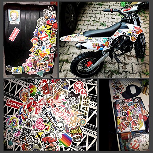 PAMIYO 200pcs Pegatinas hidrófugo vinilo de las etiquetas engomadas pack para coches moto la bici Monopatí portatil Equipaje Portátil niños