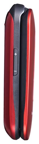 Panasonic TU456 - Teléfono Móvil para Mayores (Pantalla Color TFT 2.4", botón SOS, compatibilidad audífonos, Resistente a Golpes, Bluetooth, cámara) Color Rojo
