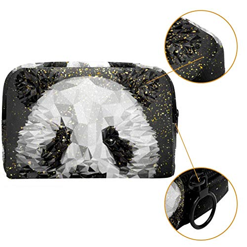Panda Low Poly Oxford tela maquillaje bolsa monedero monedero organizador multifuncional hecho a mano bolsa de tela para mujeres