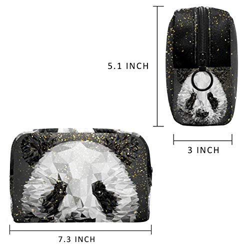 Panda Low Poly Oxford tela maquillaje bolsa monedero monedero organizador multifuncional hecho a mano bolsa de tela para mujeres