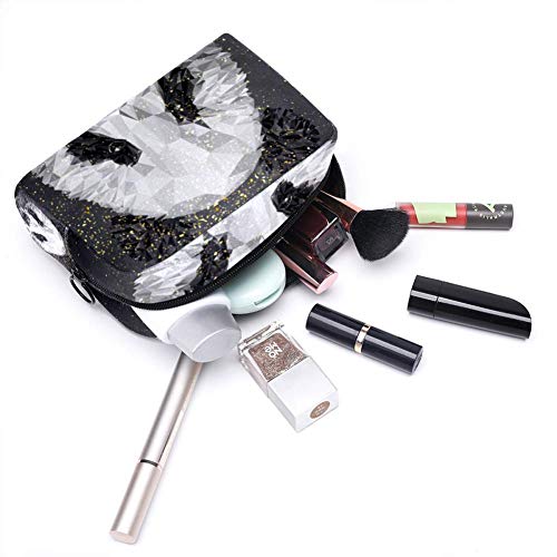 Panda Low Poly Oxford tela maquillaje bolsa monedero monedero organizador multifuncional hecho a mano bolsa de tela para mujeres