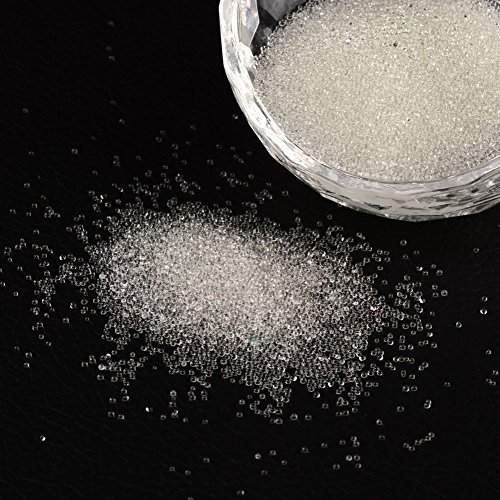 PandaHall About 50g Transparente DIY 3D Nail Art Decoration Mini Cuentas de Vidrio Pequeñas Cuentas de Uñas de Caviar para DIY Nail Art Decoration, Blanco, 0.6-0.8mm