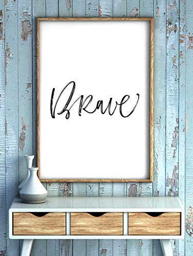Panorama Póster Brave 50x35cm - Impreso en Papel de 250gr - Cuadro Frases Positivas - Póster Pared - Cuadros Decoración Salón - Cuadros para Dormitorio - Póster Decorativos