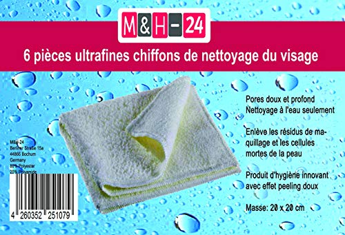 Paños de limpieza facial, pañuelos de microfibra 6 pieza - suave limpieza profunda de los poros (Ultra Fina)