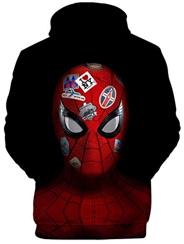 PANOZON Sudadera Unisex Impresa 3D de Araña para Fanes de Araña Chaqueta con Capucha Mangas Largas (L, 1Araña)