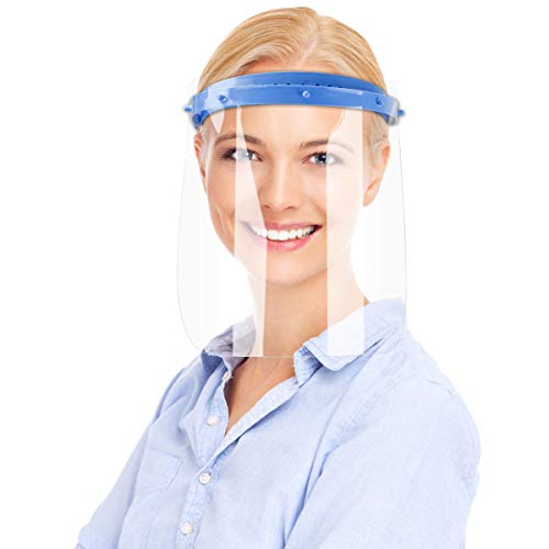Pantalla Protección Facial Transparente, UNTIRE 3 soporte + 20 fundas Protector Facial, Desmontable, Ajustable y Reutilizable