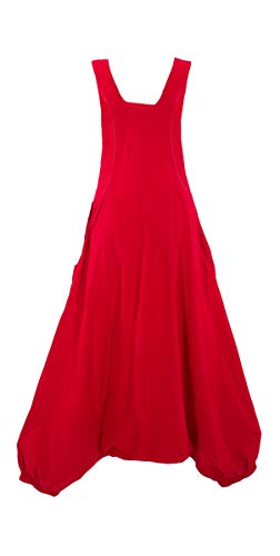 Pantalon Harem Etnico Combinado (Rojo, S/M)