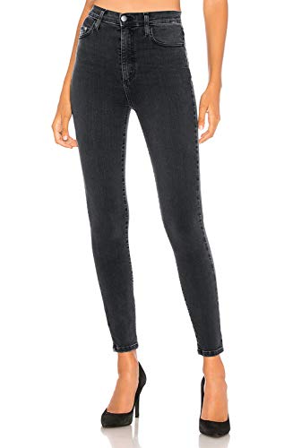 Pantalón Tregging Vaquero Tiro Alto Skinny fit Corte 5 Bolsillos Efecto Vientre Plano y Push up, Negro, M