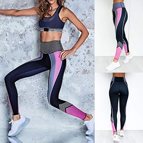 Pantalones de Yoga Pilates Fitness para Mujer, De las mujeres de talle alto flaco Legging del entrenamiento de Control de Abdomen atractivo Scrunch pantalones elevación del extremo de yoga Operando gi