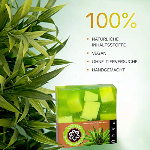 Panu Jabon Natural - Aloe Vera Champu Solido - jabones para regalar (2x 110g)