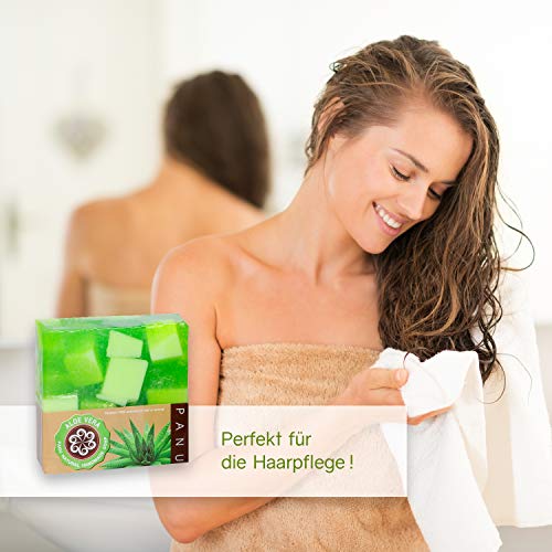 Panu Jabon Natural - Aloe Vera Champu Solido - jabones para regalar (2x 110g)