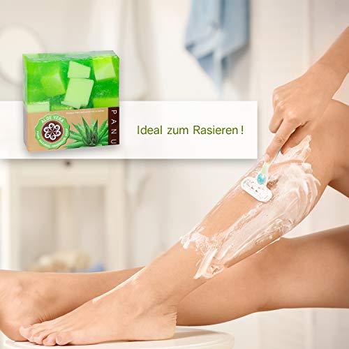 Panu Jabon Natural - Aloe Vera Champu Solido - jabones para regalar (2x 110g)