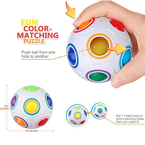 Paochocky Cubo Mágico Puzzle Pack, Cubo de la Velocidad Paquete- 2x2 3x3 4x4 5x5 Cubo de la Pirámide Magic Rainball Ball, con Caja de Regalo