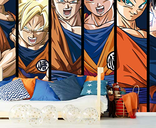 Papel Pintado de Pared Dragon Ball Super Formas Goku Producto Oficial | 150x100 cm | Papel Pintado para Paredes | Producto Original |Decoración Hogar | DBS