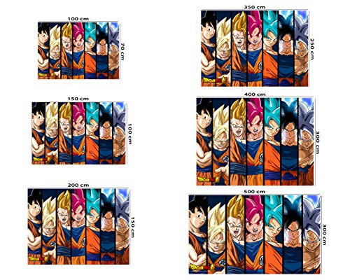 Papel Pintado de Pared Dragon Ball Super Formas Goku Producto Oficial | 150x100 cm | Papel Pintado para Paredes | Producto Original |Decoración Hogar | DBS