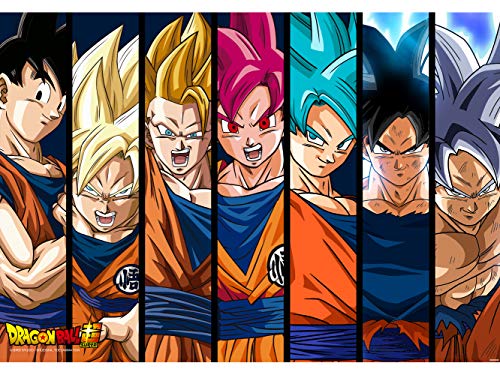 Papel Pintado de Pared Dragon Ball Super Formas Goku Producto Oficial | 150x100 cm | Papel Pintado para Paredes | Producto Original |Decoración Hogar | DBS