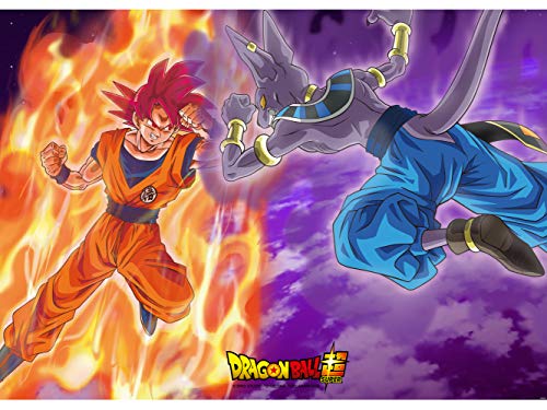 Papel Pintado de Pared Dragon Ball Super Goku vs Beerus Producto Oficial | 100x70 cm | Papel Pintado para Paredes | Producto Original |Decoración Hogar | DBS