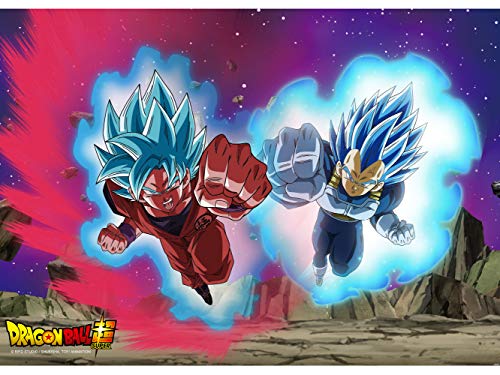 Papel Pintado de Pared Dragon Ball Super Goku y Vegeta Producto Oficial | 100x70 cm | Papel Pintado para Paredes | Producto Original |Decoración Hogar | DBS