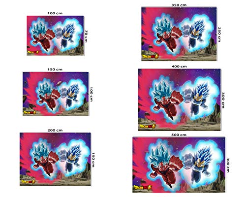 Papel Pintado de Pared Dragon Ball Super Goku y Vegeta Producto Oficial | 100x70 cm | Papel Pintado para Paredes | Producto Original |Decoración Hogar | DBS