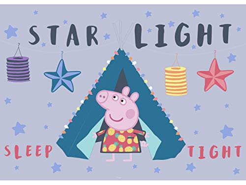 Papel Pintado de Pared Peppa Pig Estrellas Producto Oficial | 100x70 cm | Papel Pintado para Paredes | Producto Original |Decoración Hogar |