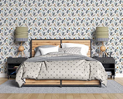 Papel Pintado de Vinilo Autoadhesivo 45 * 500cm para Pared del Hogar, Cocina, Oficina y Tienda - Flores Elegantes - Material Vinilo Impermeable, Duradero y Removible, V-PA-0403