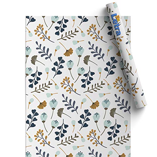 Papel Pintado de Vinilo Autoadhesivo 45 * 500cm para Pared del Hogar, Cocina, Oficina y Tienda - Flores Elegantes - Material Vinilo Impermeable, Duradero y Removible, V-PA-0403