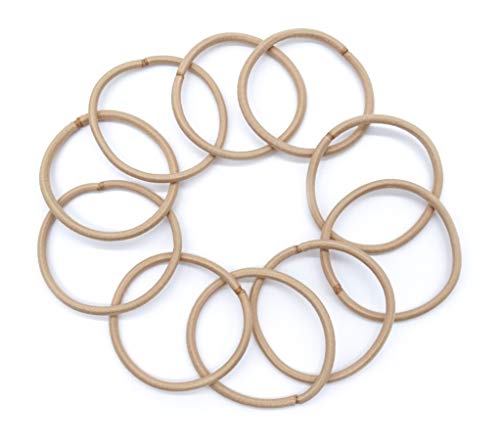 Paquete de 10 fabulosas gomas para el pelo gruesas sin enganches, 3 mm de grosor en rubio oscuro