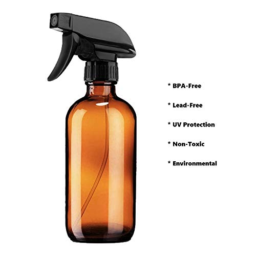 Paquete de 2 onzas botella de aerosol de vidrio recargable con etiquetas disparadores de rociador de plástico con modos de niebla y corriente contenedor de aerosol para perfume de aceites esenciales
