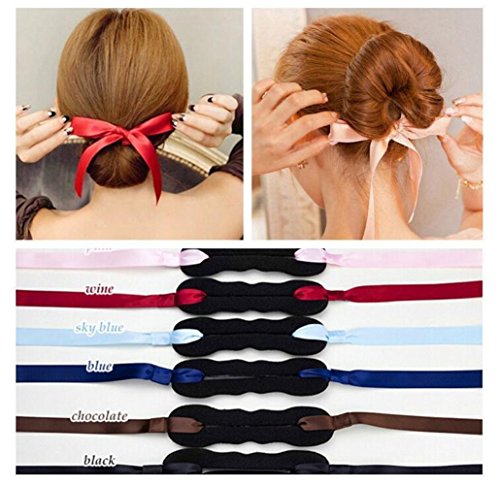 Paquete de 3 cintas mágicas francesas para hacer moños estilo donut, para peinar, accesorios para mujeres y niñas
