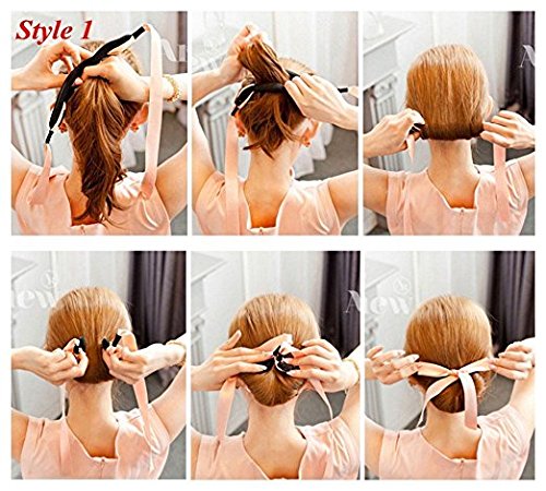 Paquete de 3 cintas mágicas francesas para hacer moños estilo donut, para peinar, accesorios para mujeres y niñas