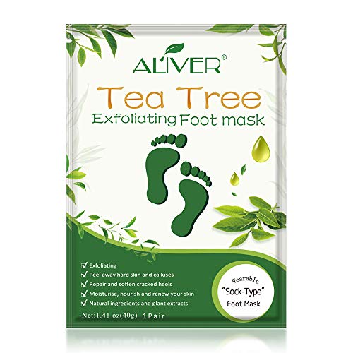 Paquete de 3 mascarillas exfoliantes para los pies, calcetines exfoliantes para los pies, callosidades, removedor de piel muerta, mascarilla exfoliante para los pies con aloe para pieles secas