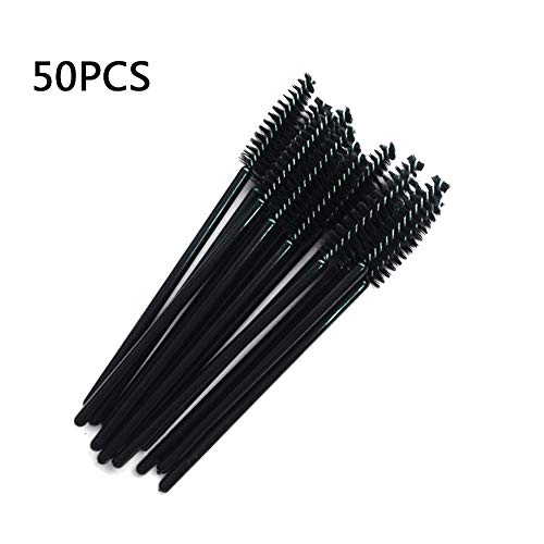 Paquete de 50 cepillos desechables de pestañas, cepillo de cejas, varitas de rímel aplicador de cejas cepillo de ojos cosmético cepillo de maquillaje herramienta