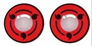 Par de lentes de color Sharingan de triple tomoe (sin corrección)