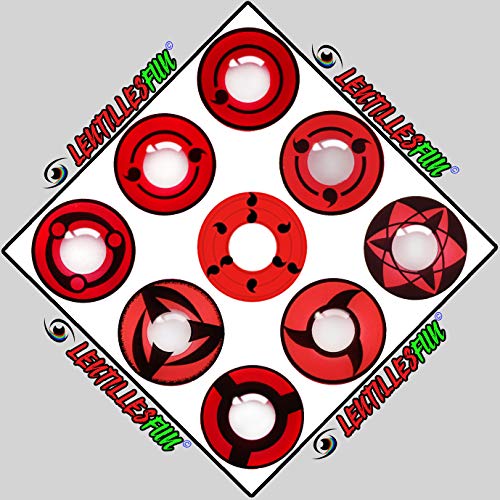 Par de lentes de color Sharingan de triple tomoe (sin corrección)