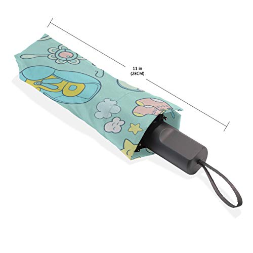 Paraguas para Mujer Lindo Elegante Cochecito de bebé Señora Portátil Compacto Paraguas Plegable Protección contra Rayos UV A Prueba de Viento Viaje al Aire Libre Mujeres para Mujer Golf para